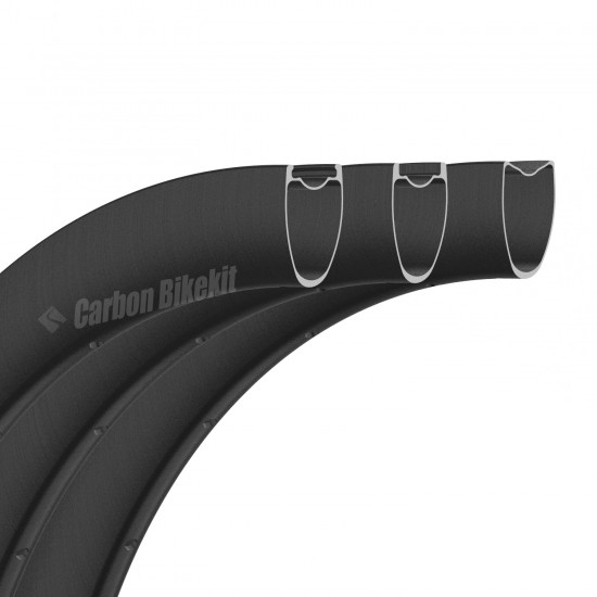 [ULTRALIGHT] 700C 45x28mm  Asymetric Carbon Tubeless Hooked/Hookless / Tubular Road Bike Rim